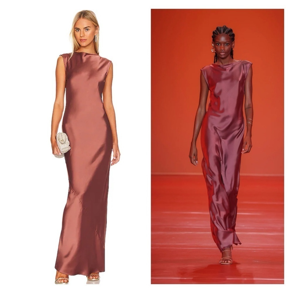 RUMER x FREE PEOPLE Kimberly Sleeveless Sheath Maxi Dress Mocha Brown Small NWT - Picture 4 of 16